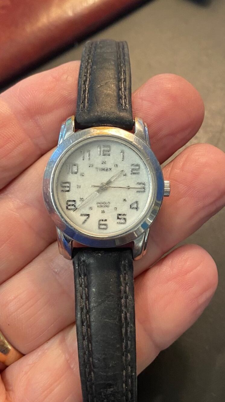 Women's 30mm Silver Tone Timex Watch, WR50M, Military Time, Indiglo